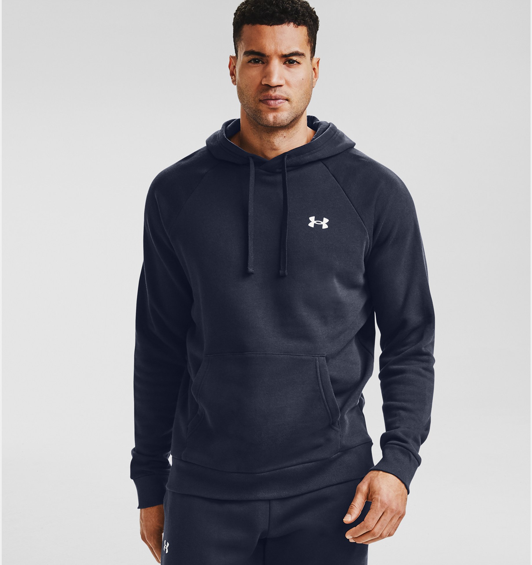 Under Armour Rival Mens Fitted Pull Over Training Hoody Grey 